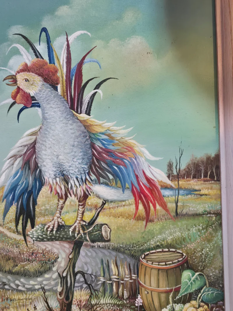 Tableau coq vintage