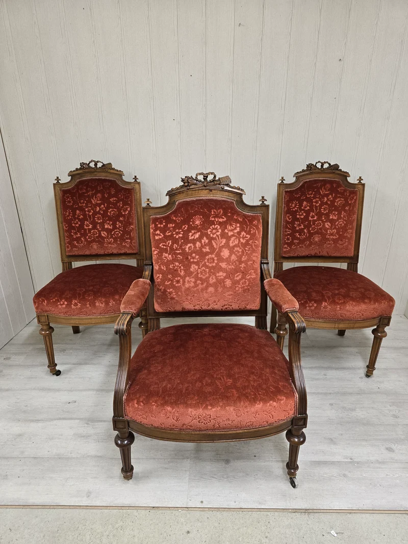 Ensemble 2 chaises 1 fauteuil Louis XV