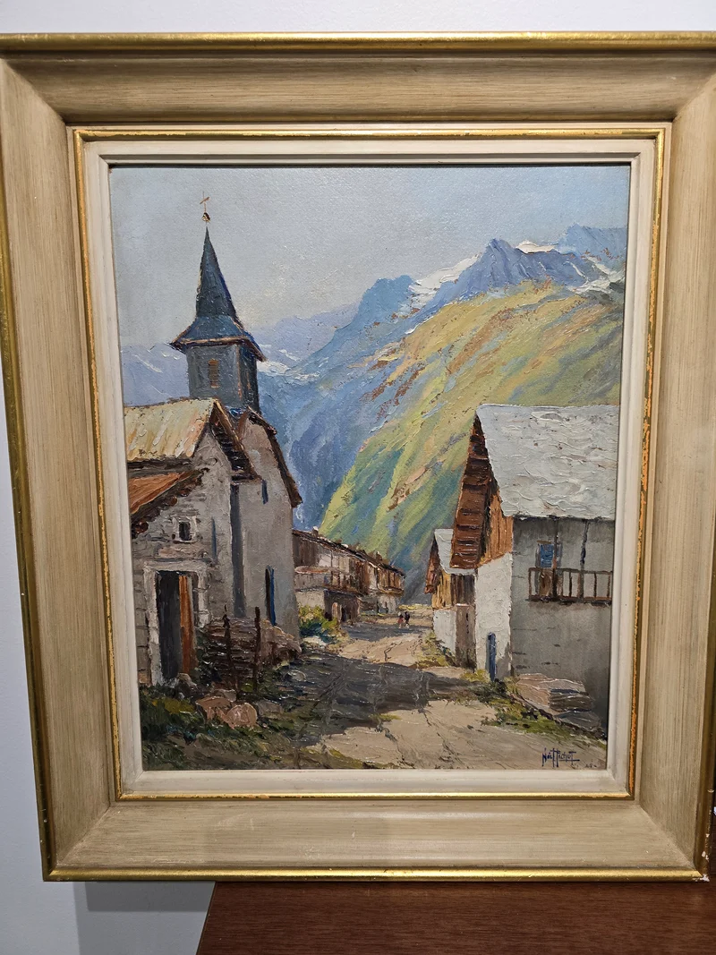 Tableau "village savoyard" Noel Pichot