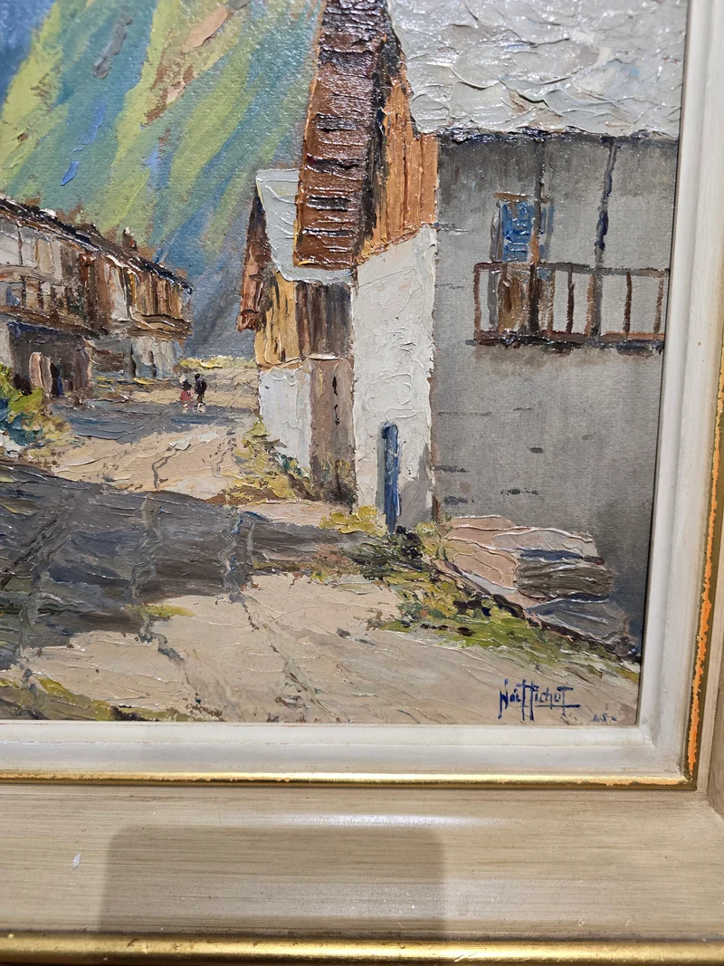 Tableau "village savoyard" Noel Pichot