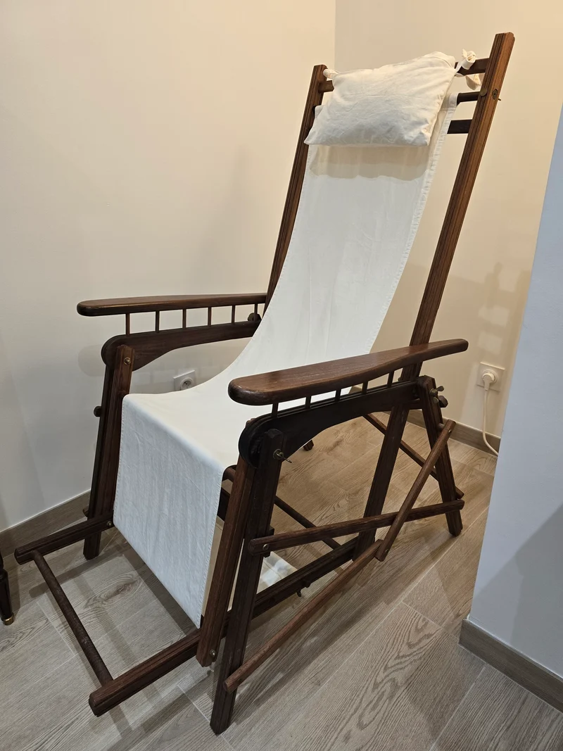 Chaise longue de croisière pliante vintage