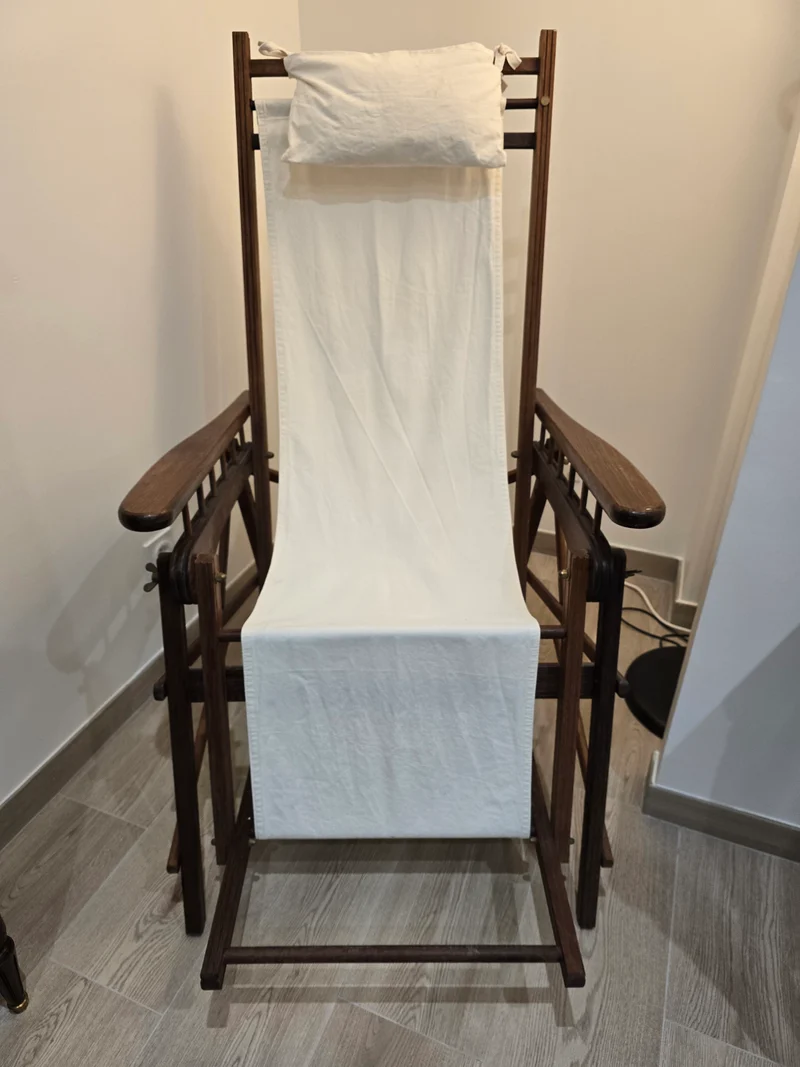 Chaise longue de croisière pliante vintage