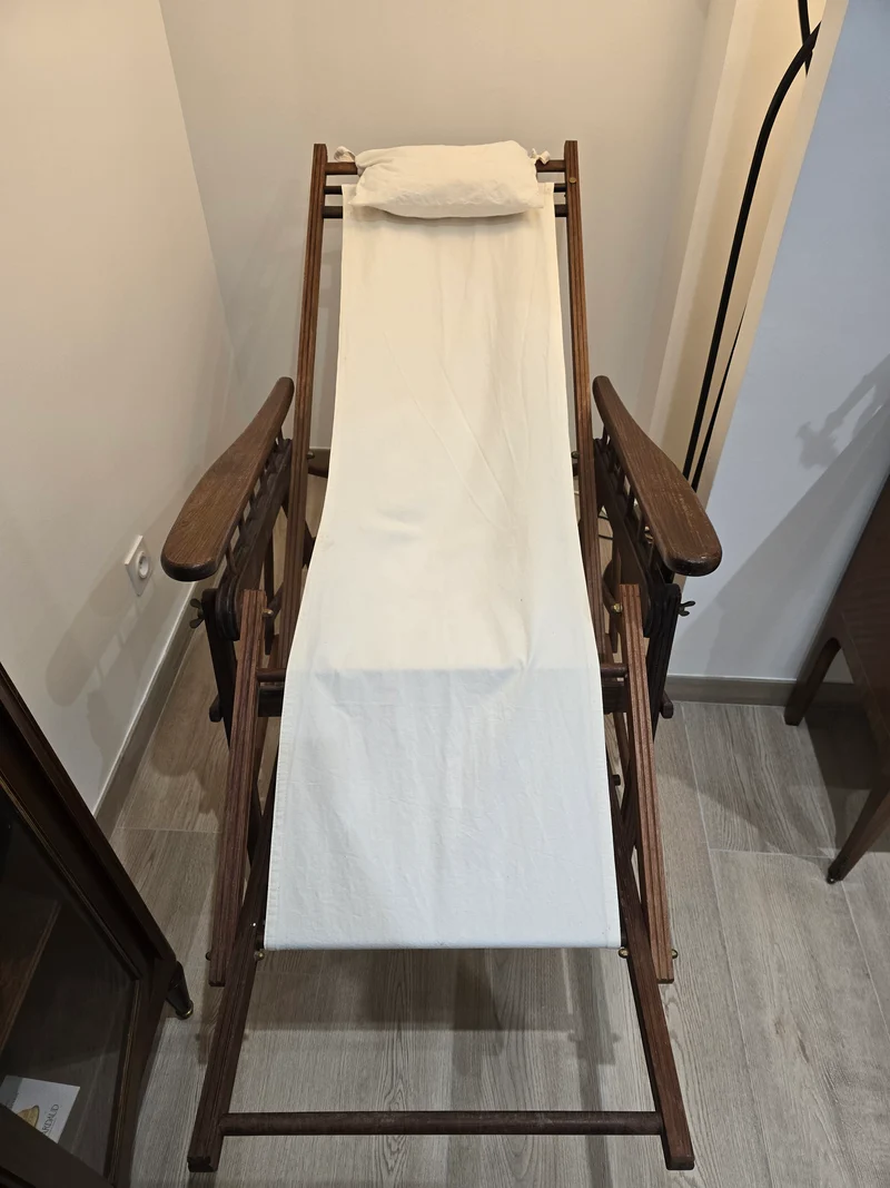 Chaise longue de croisière pliante vintage