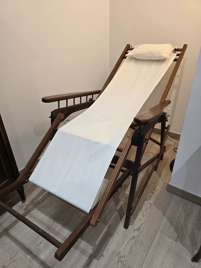 Chaise longue de croisière pliante vintage