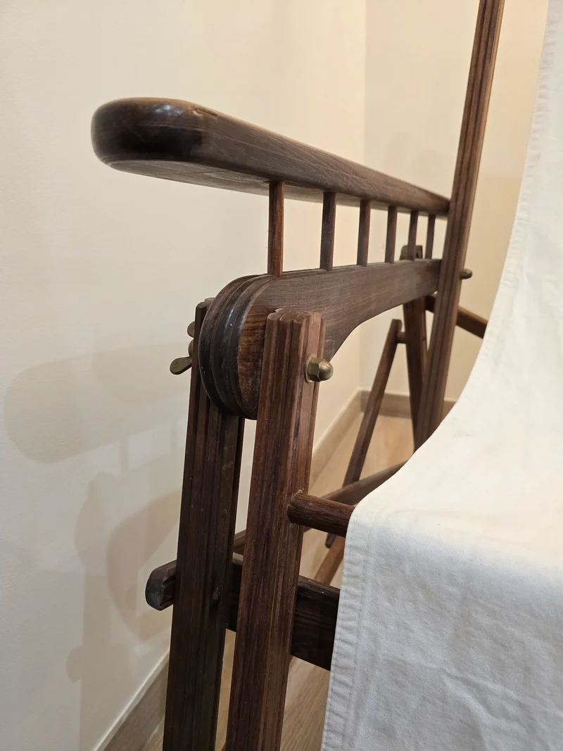 Chaise longue de croisière pliante vintage