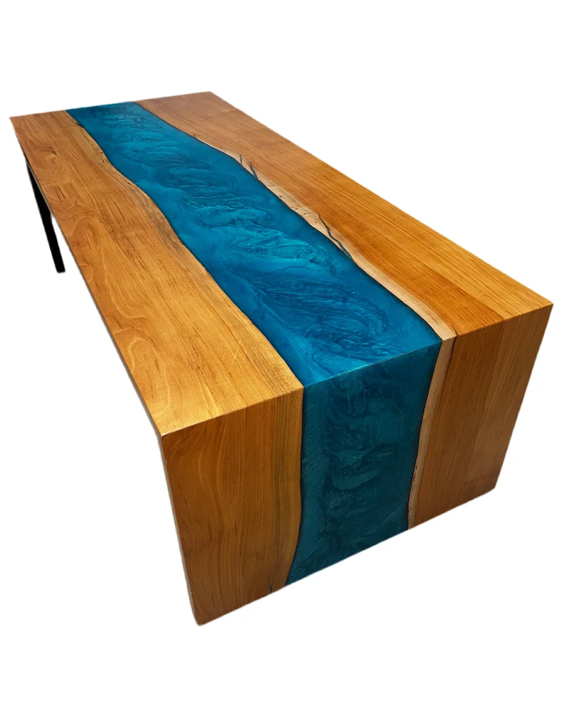 Table basse artisanale - Bois Poirier/ Résine Epoxy - Pièce unique
