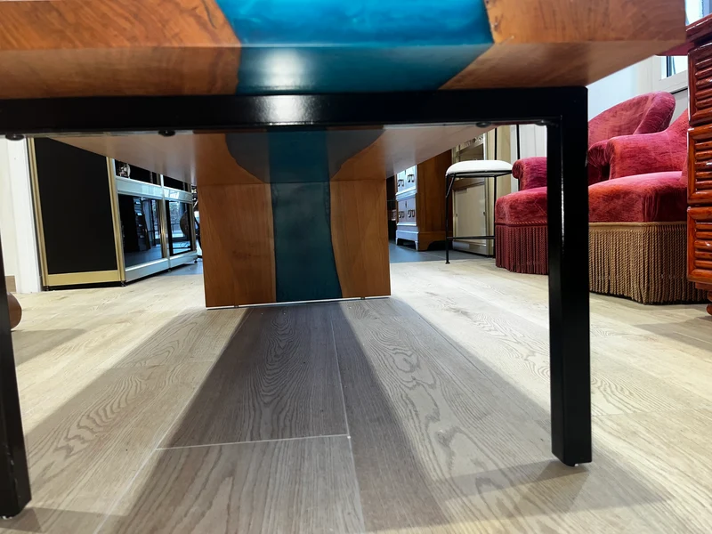 Table basse artisanale - Bois Poirier/ Résine Epoxy - Pièce unique