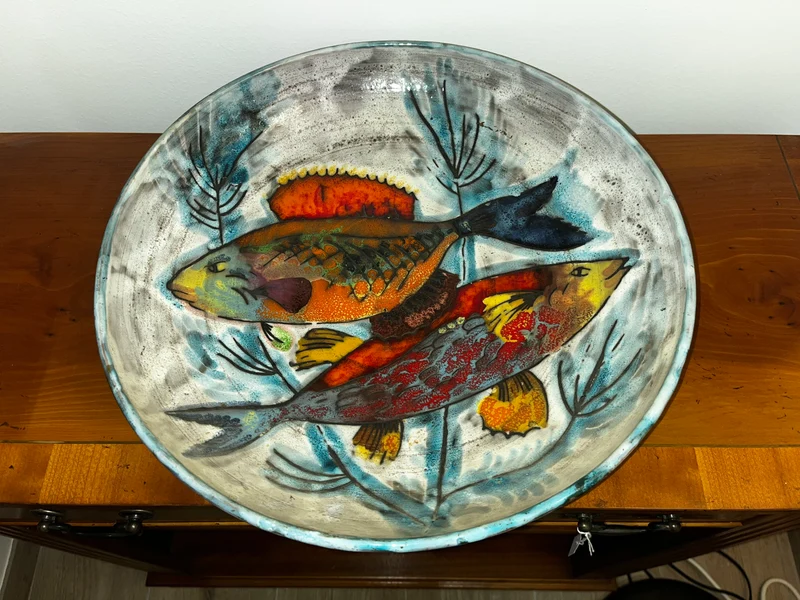 Assiette décorative pièce unique fait main - Francis Vallauris - Exclusif