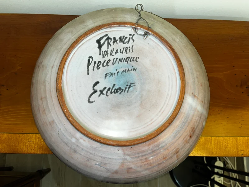 Assiette décorative pièce unique fait main - Francis Vallauris - Exclusif