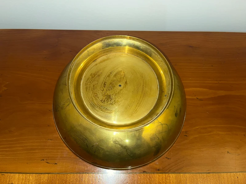 Vide poche vintage émaillé en laiton - 2 oies