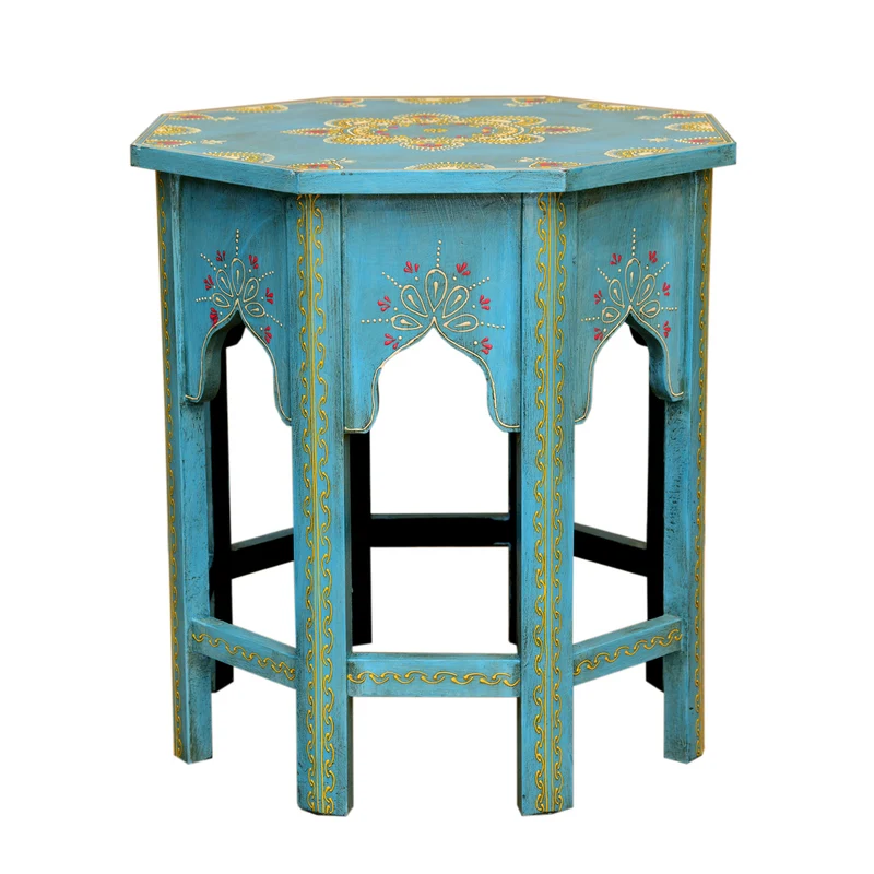 Table d'appoint orientale Saada Bleu L