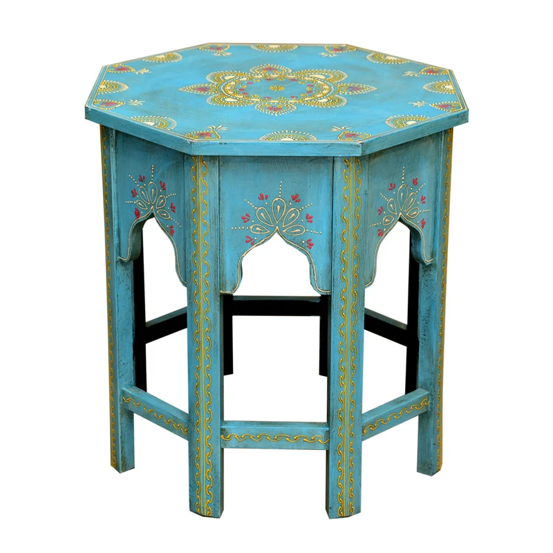 Table d'appoint orientale Saada Bleu L