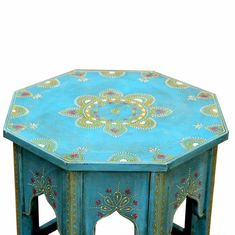 Tables d'appoint orientales Saada Bleu set de 2