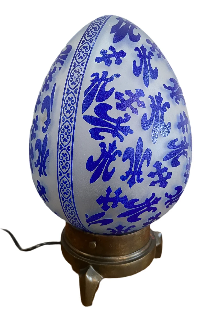 Lampe globe en verre forme œuf