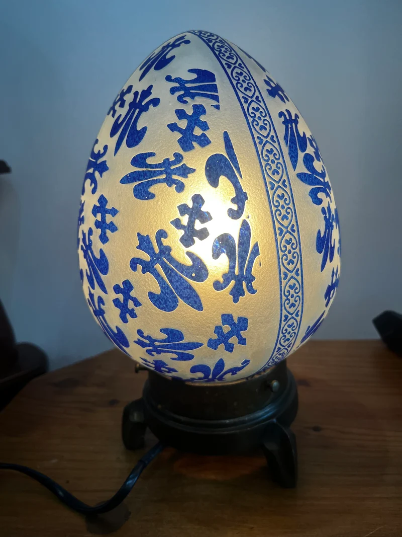 Lampe globe en verre forme œuf