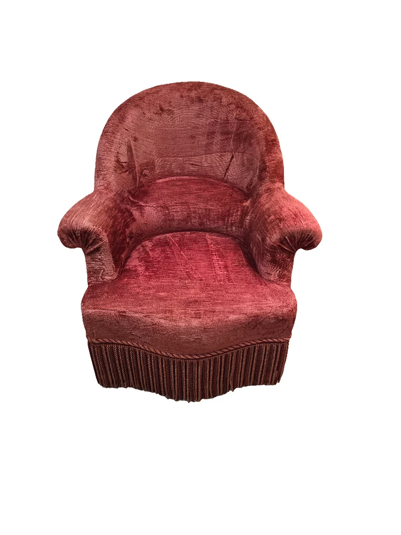 Crapaud velours bordeaux