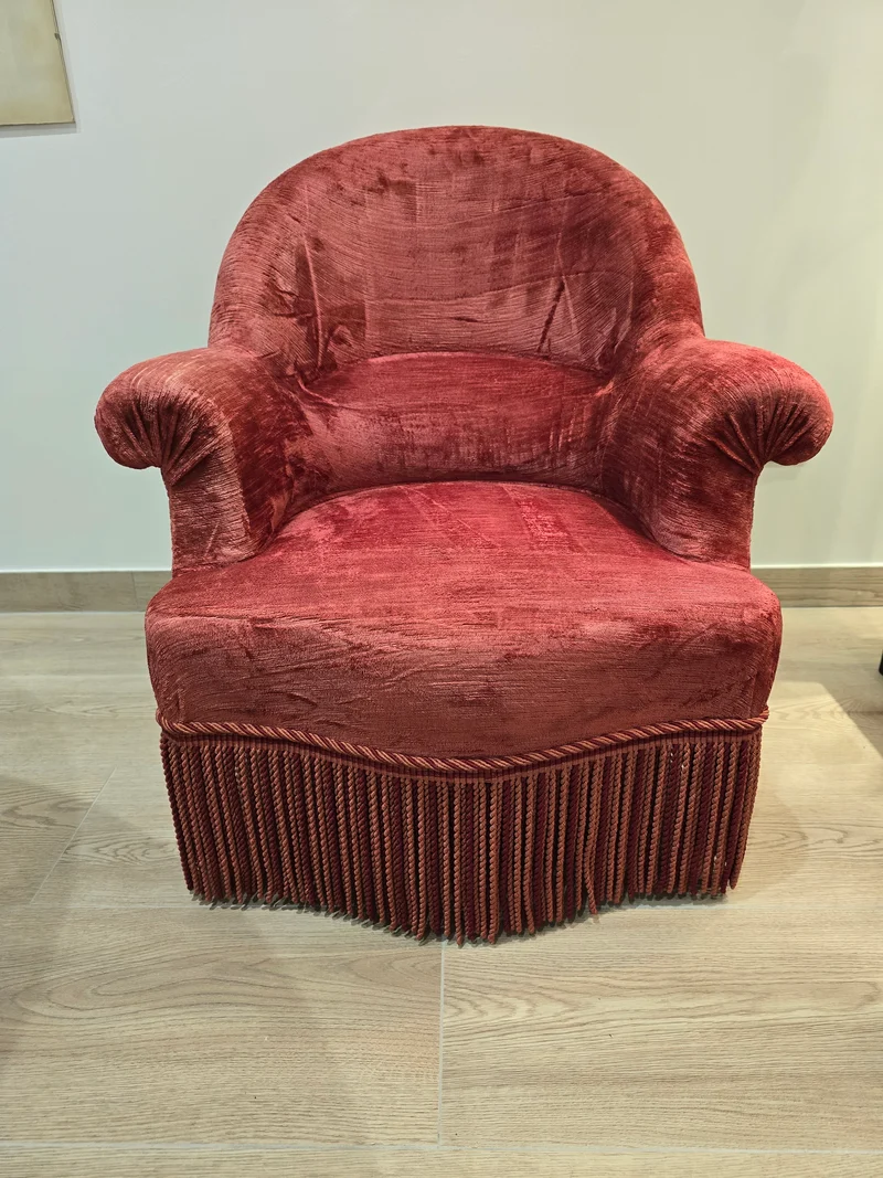 Crapaud velours bordeaux