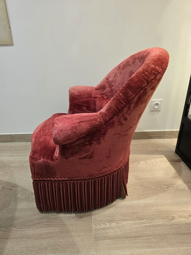 Crapaud velours bordeaux