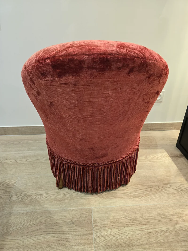 Crapaud velours bordeaux