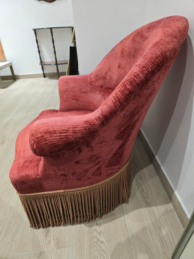 Crapaud velours bordeaux