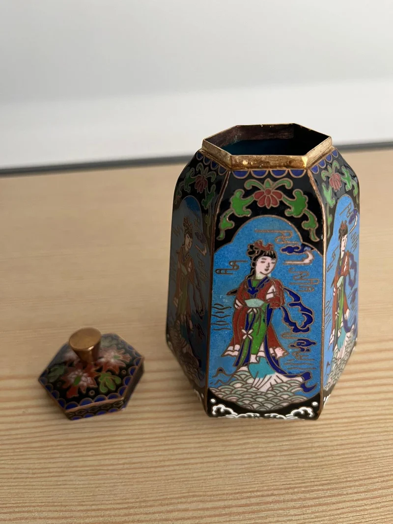 Récipient cloisonné chinois année 1930