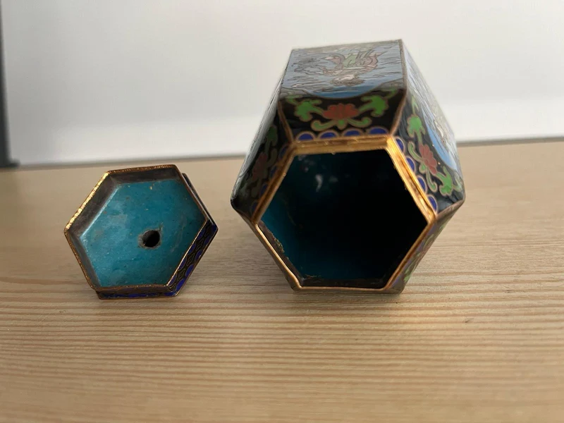 Récipient cloisonné chinois année 1930