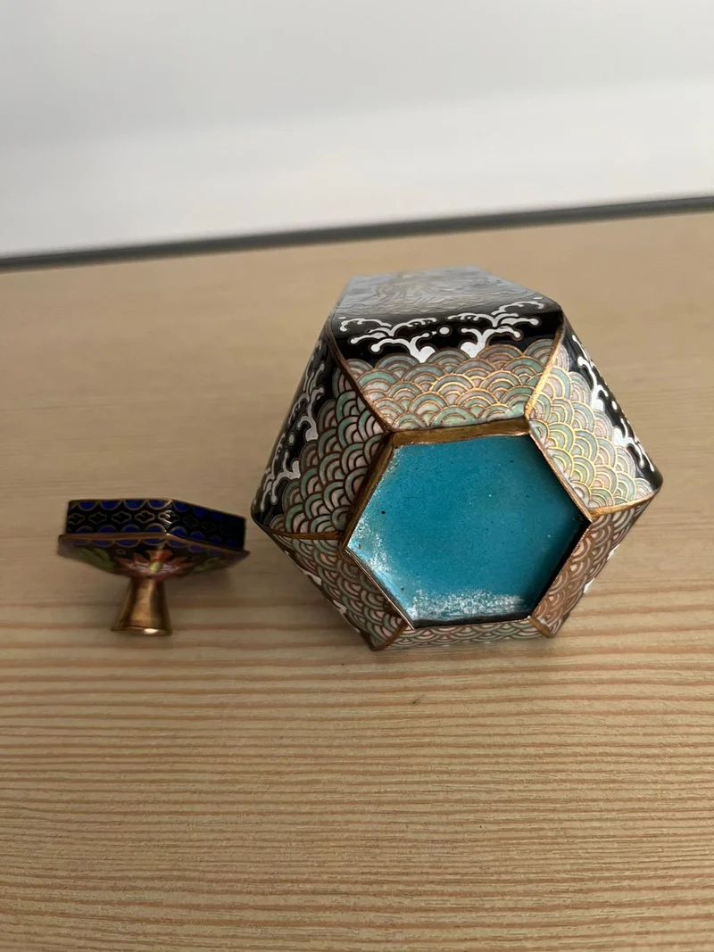 Récipient cloisonné chinois année 1930