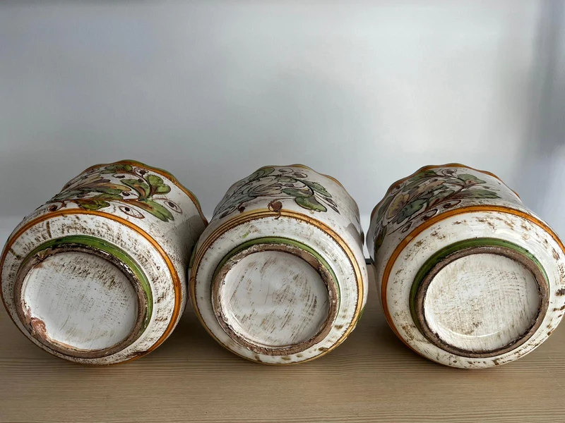 Lot 3 pots vintage planteur des années 1960 en céramique