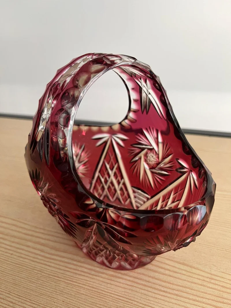 Vide poche vintage en verre de cristal
