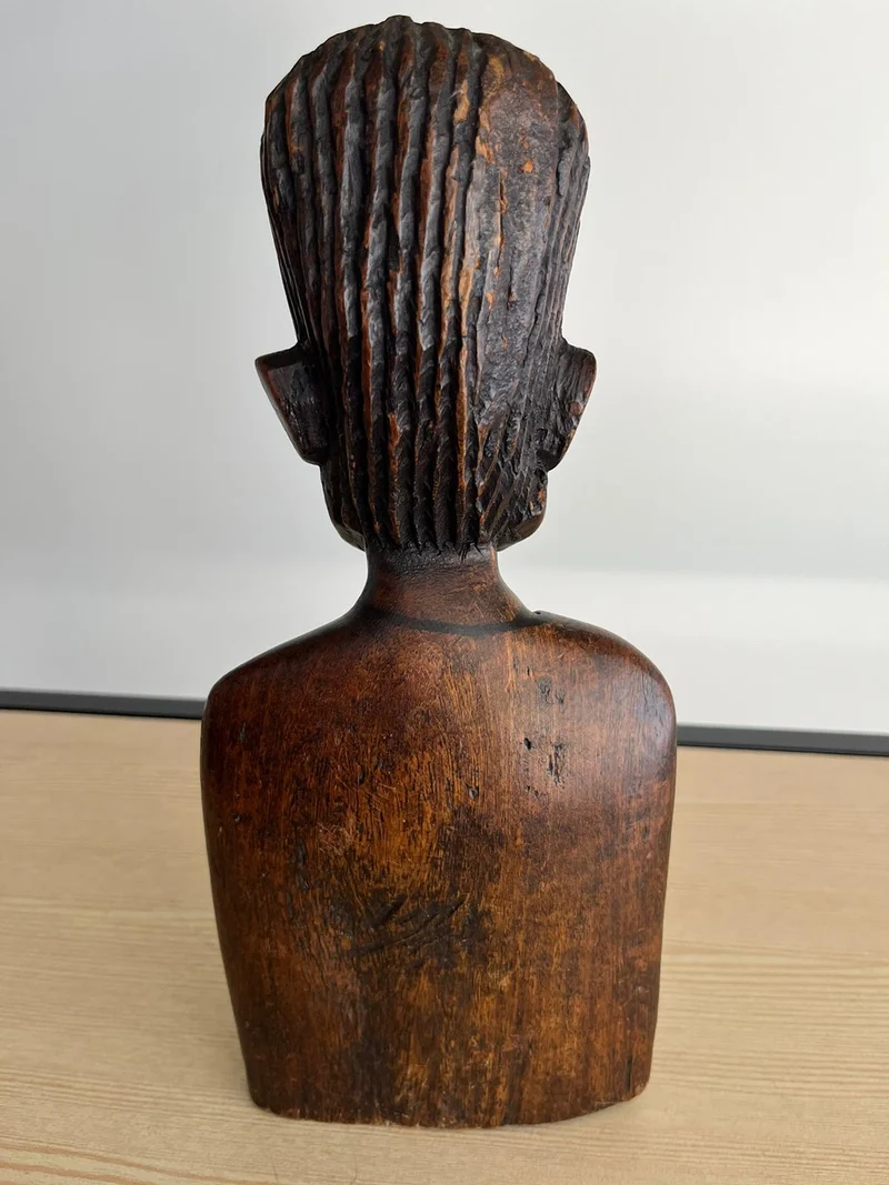 Tête Africaine vintage en bois sculpté