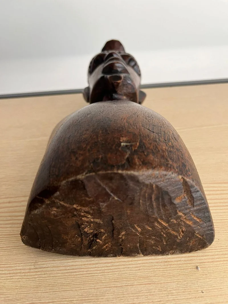 Tête Africaine vintage en bois sculpté