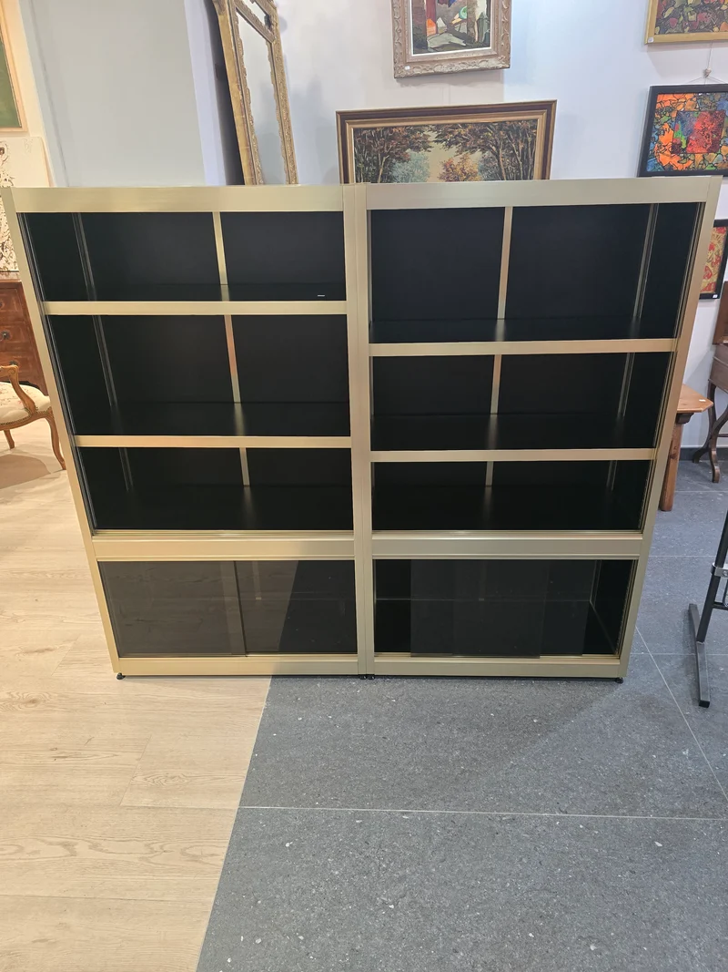 Meuble design années 70 noir et or