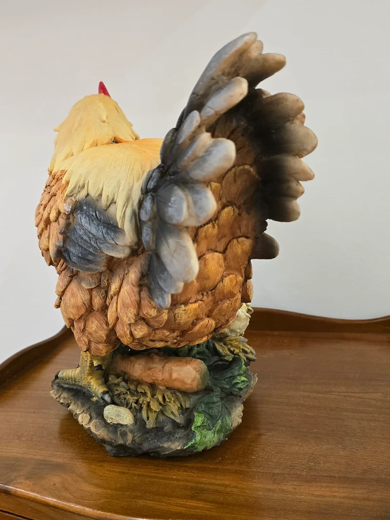 Poule décoration en plâtre