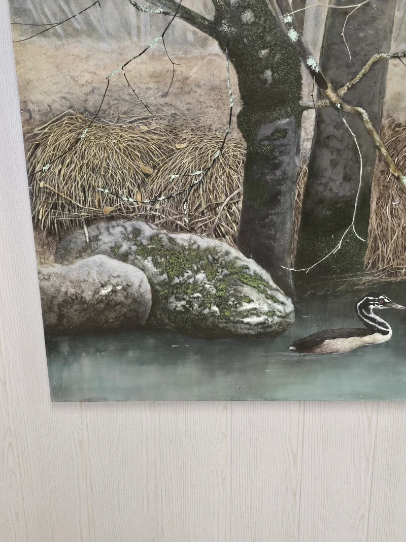 Panneau peint " Au bord du ruisseau " - GR