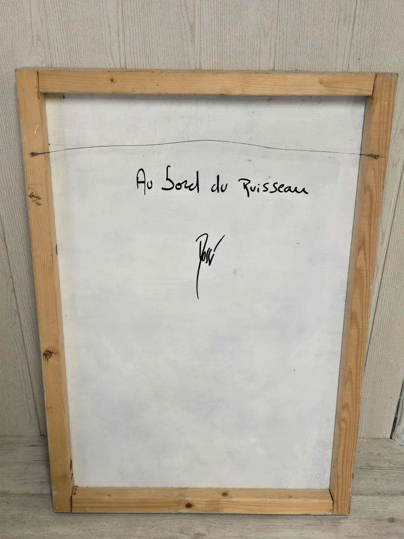 Panneau peint " Au bord du ruisseau " - GR