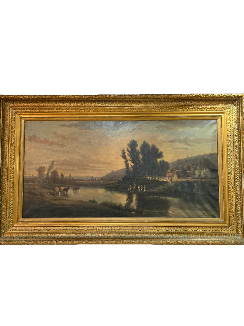 Grand tableau paysage XIXème signé P.st MEURITZ