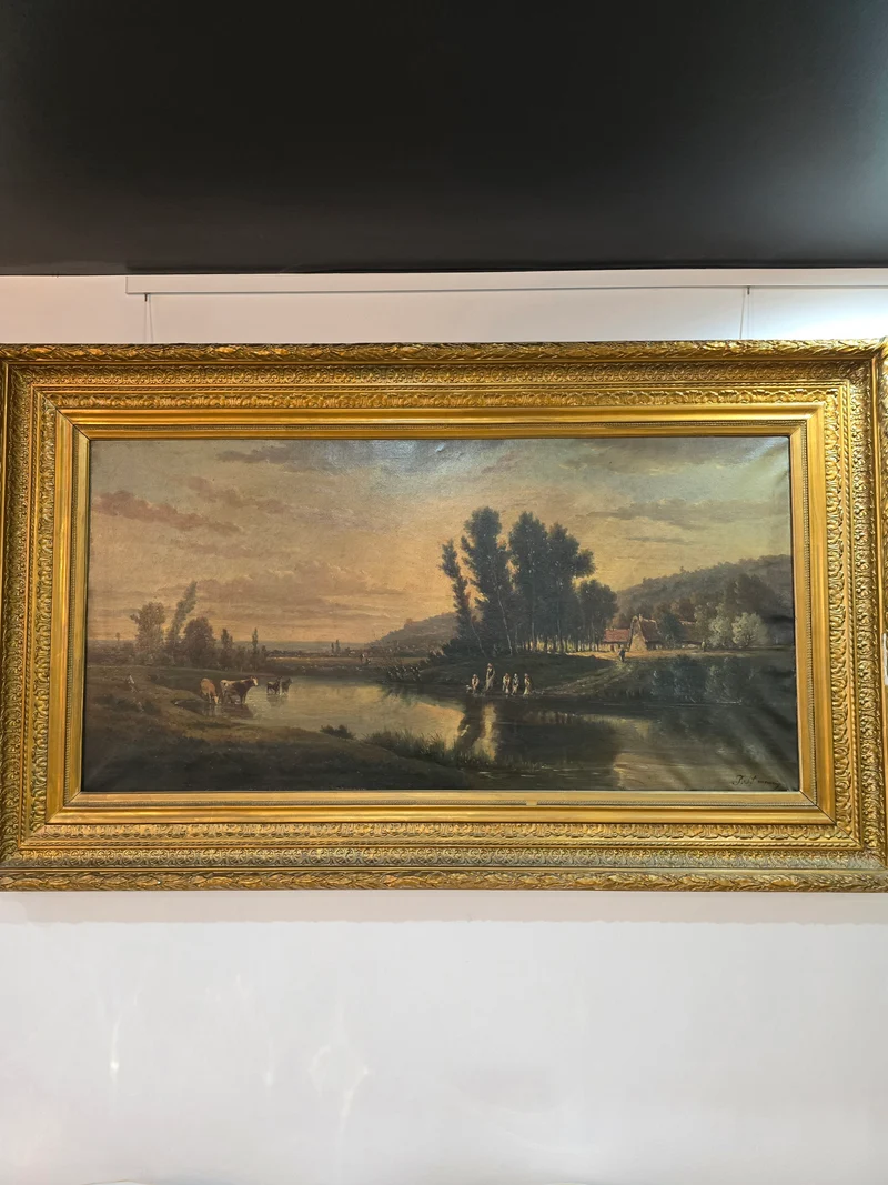 Grand tableau paysage XIXème signé P.st MEURITZ