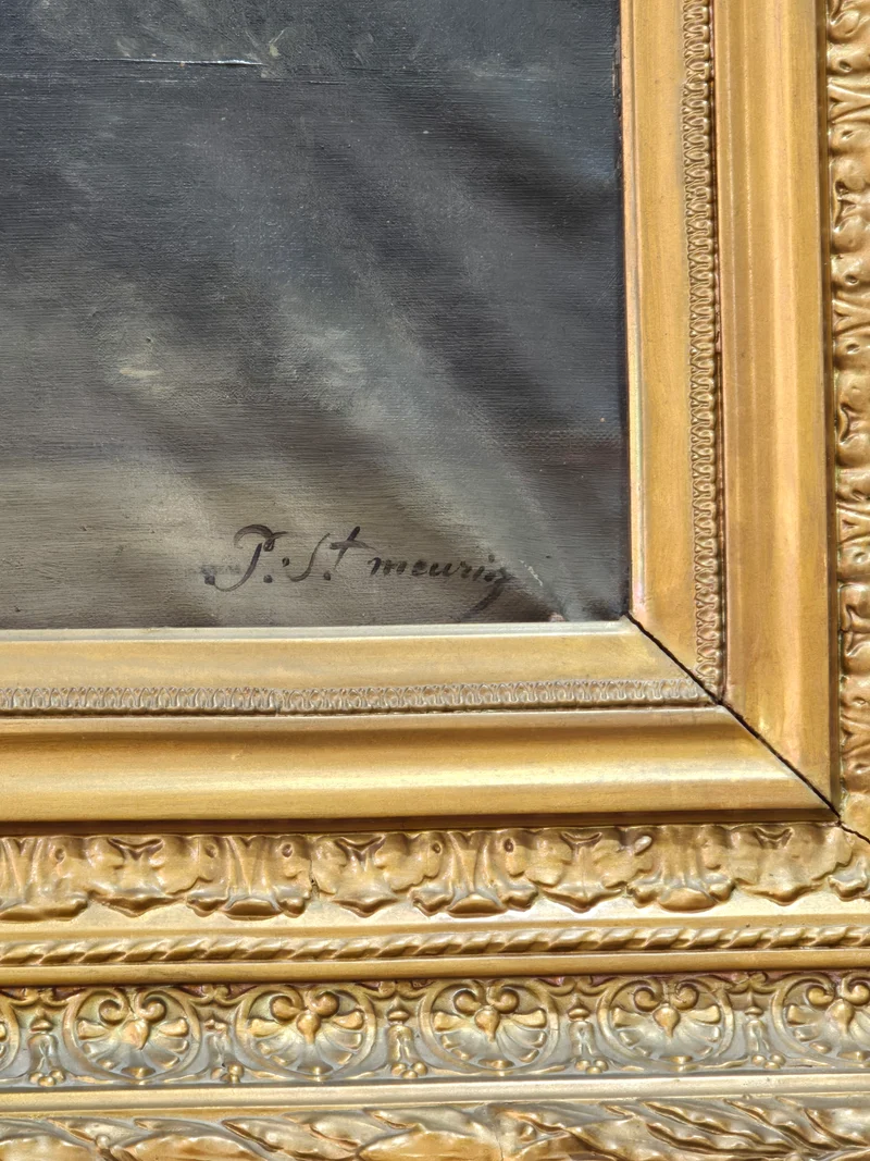 Grand tableau paysage XIXème signé P.st MEURITZ