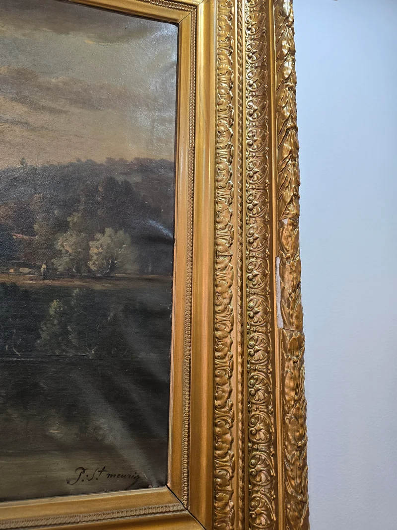 Grand tableau paysage XIXème signé P.st MEURITZ