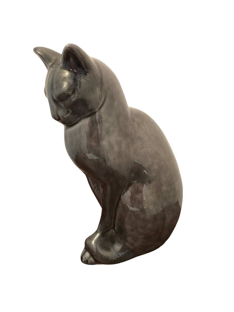 Chat En Céramique Signé migeon