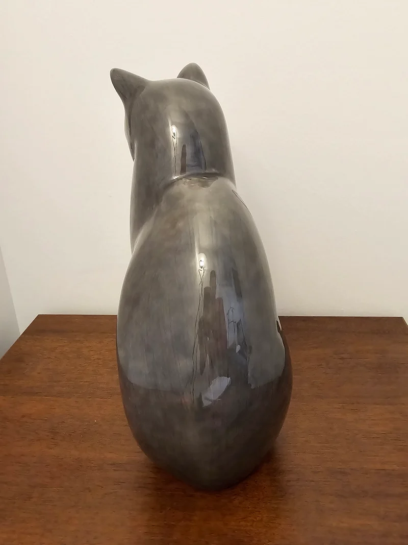Chat En Céramique Signé migeon