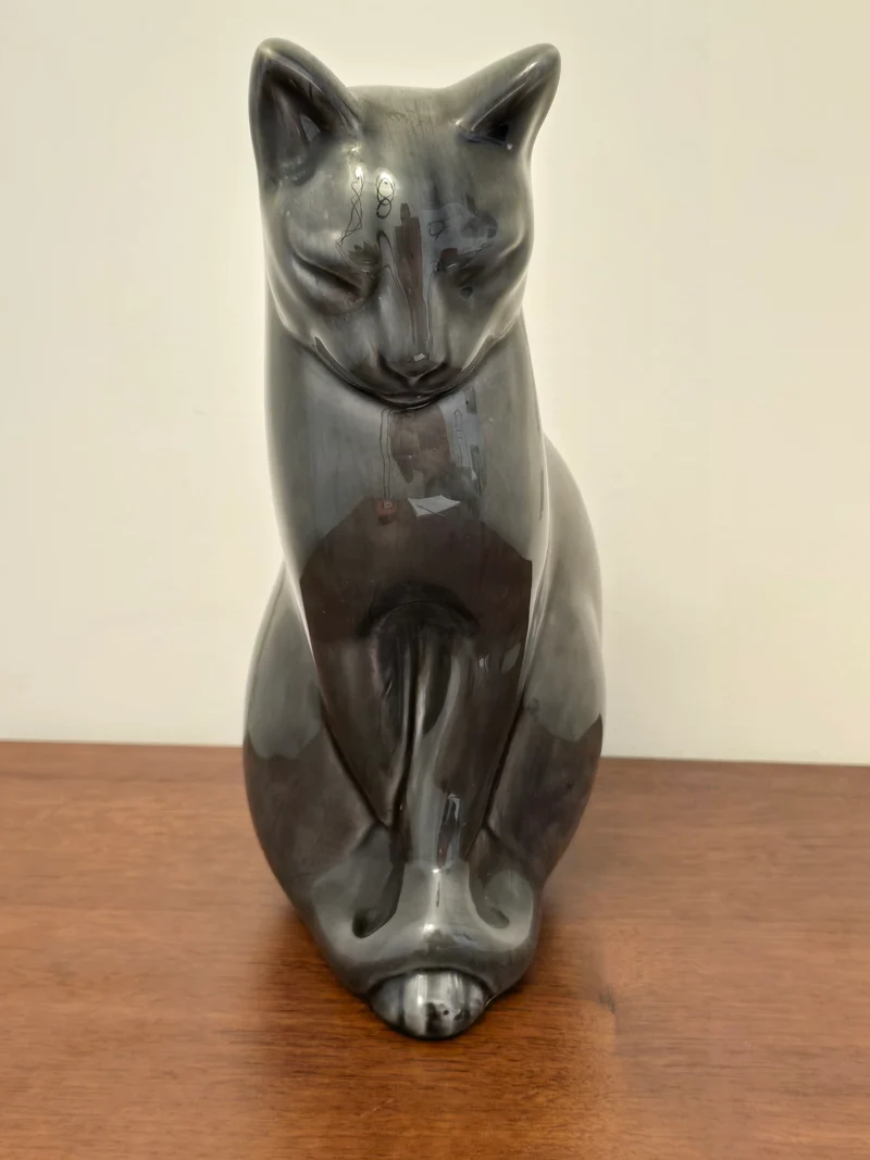 Chat En Céramique Signé migeon