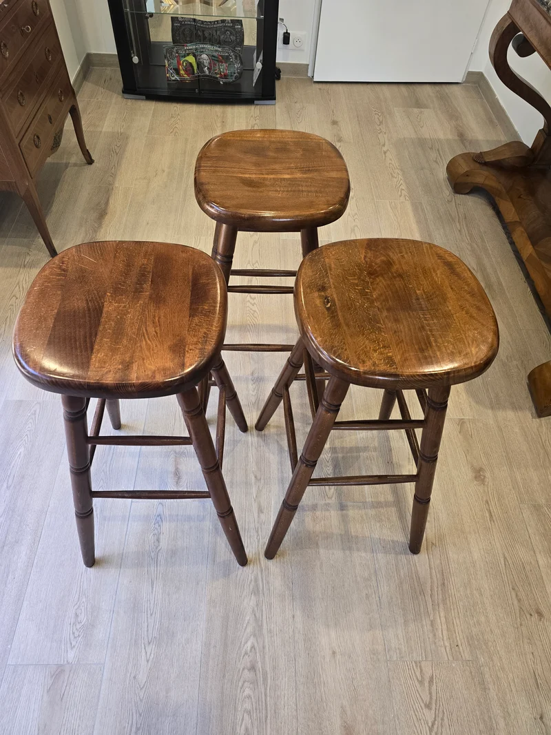 Tabouret bistrot bois massif