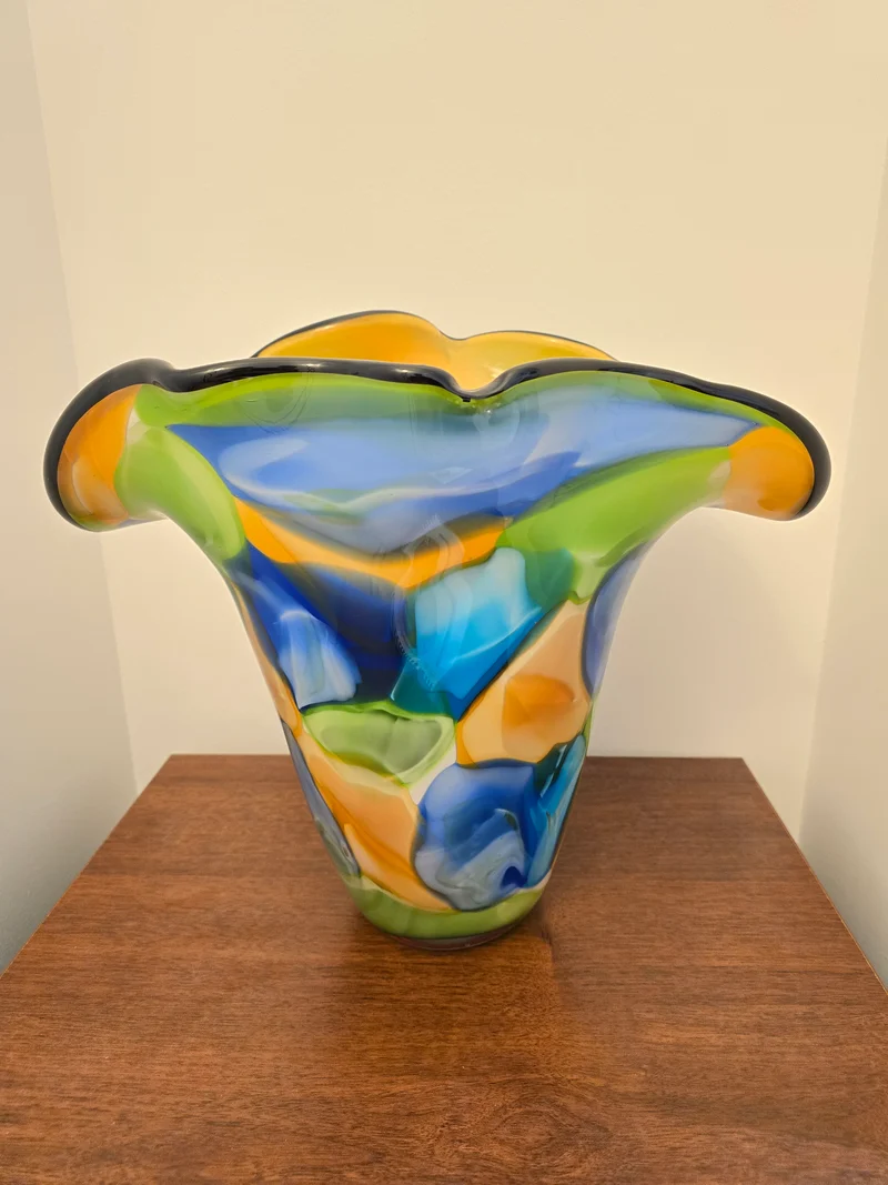 Vase arlequin Picasso en pâte de verre