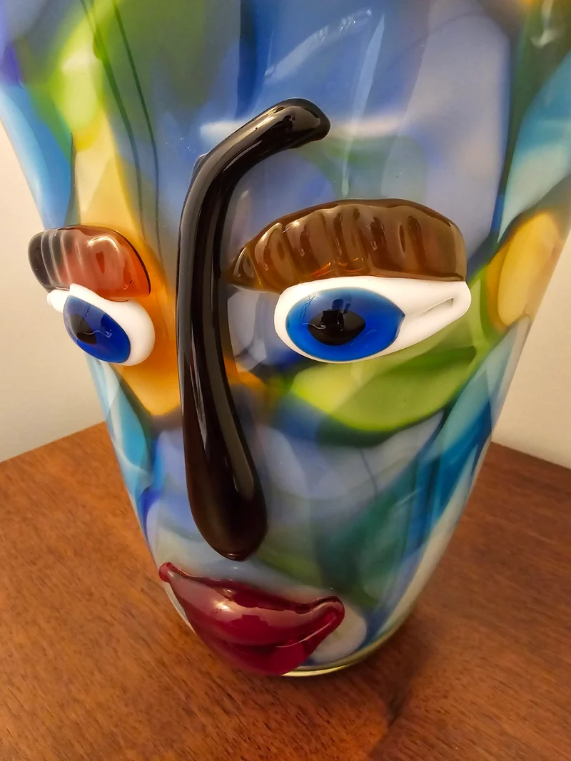 Vase arlequin Picasso en pâte de verre