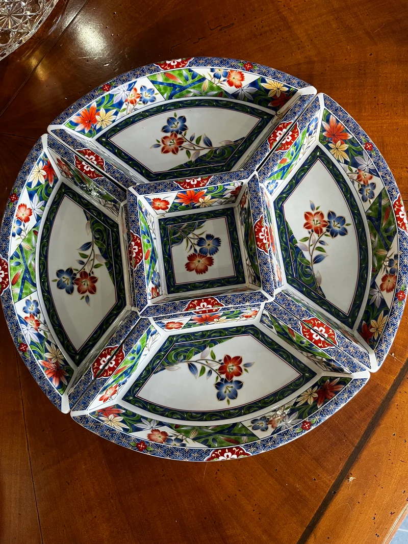 Plateau tournant japonais en porcelaine