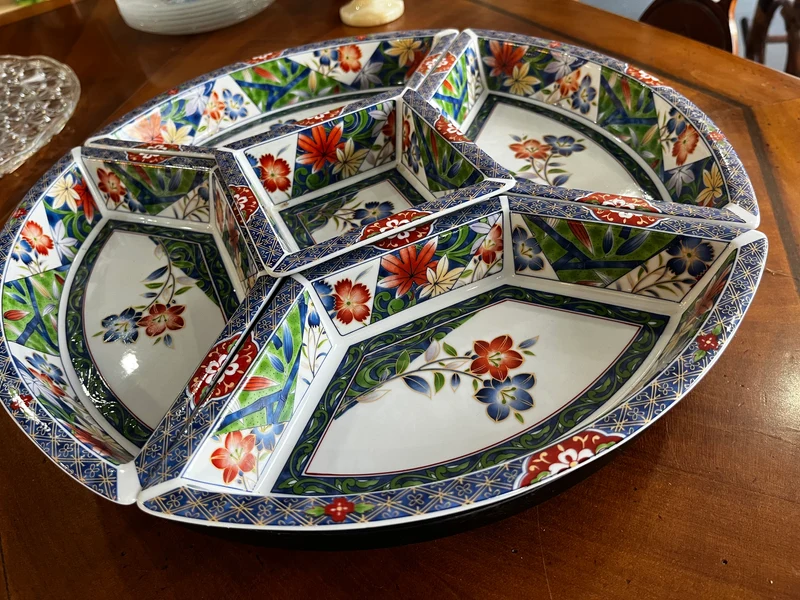 Plateau tournant japonais en porcelaine