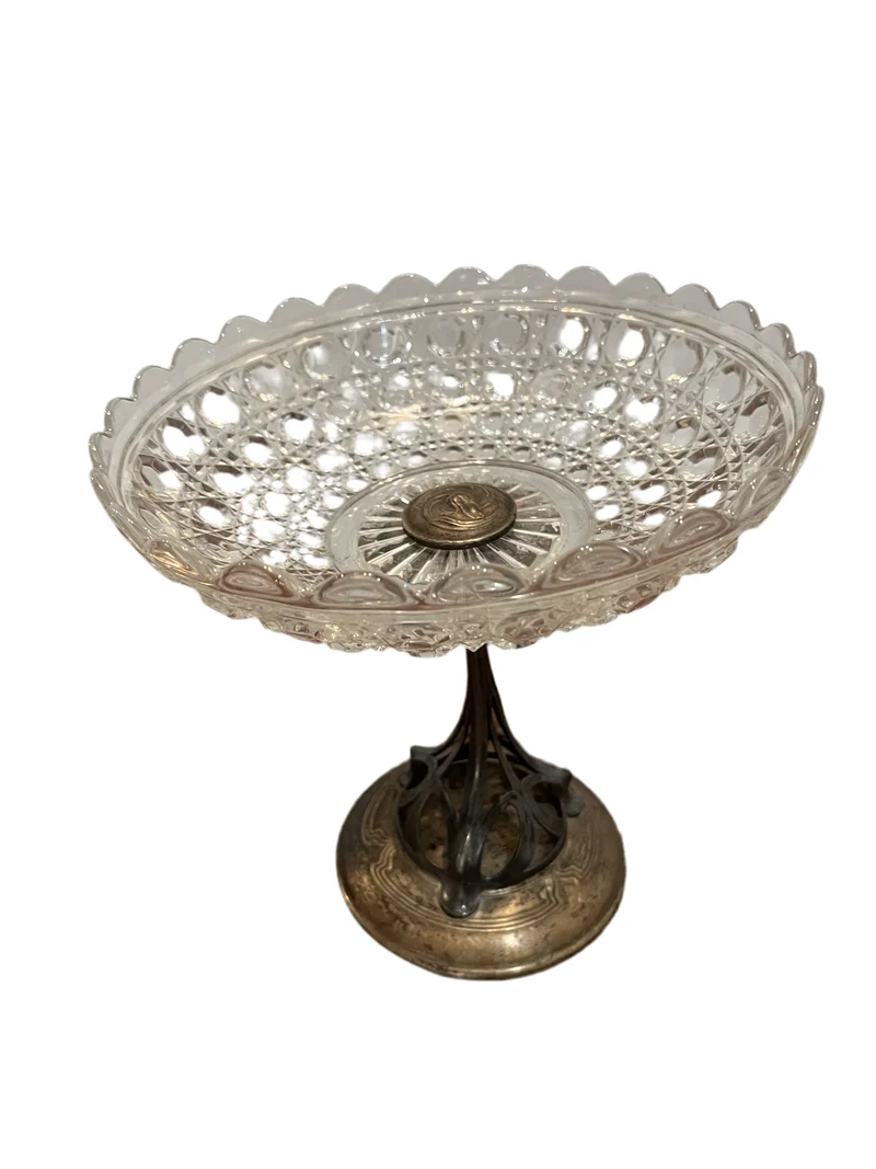 Coupelle cristal métal argenté