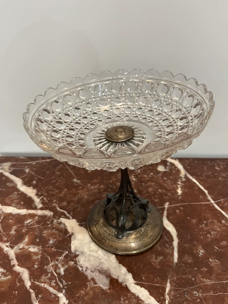 Coupelle cristal métal argenté