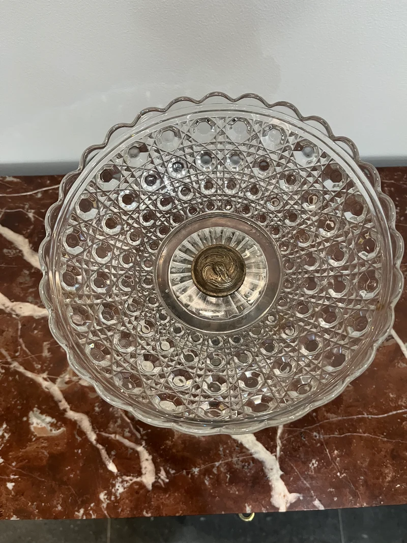 Coupelle cristal métal argenté